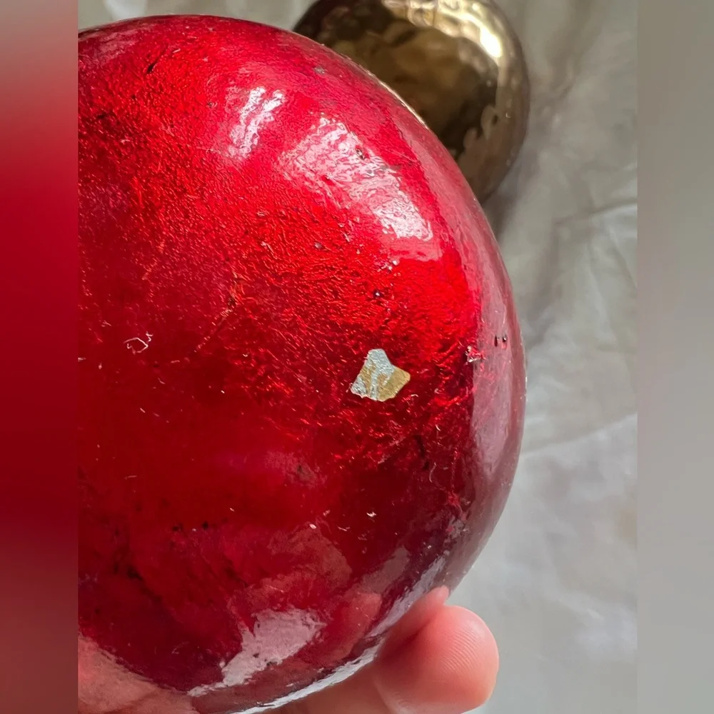Pier 1 Red and Gold Sphere Set